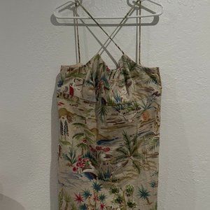 Vintage Maggy London sz16 dress pastel floral cotton blend